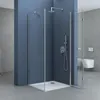 A modern bathroom with a corner shower cabin. Produktbild-Vorschau