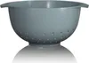 A grey colander is shown on a white background with a reflection. Produktbild-Vorschau