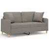 vidaXL 2-Sitzer-Sofa mit Zierkissen Taupe 140 cm Stoff Produktbild-Vorschau 1