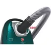 Close-up of a green vacuum cleaner with a flexible hose attached. Produktbild-Vorschau