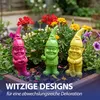 XXL Gartenzwerg 3er Set Polyresin pink gelb grün 20x60x16cm Produktbild-Vorschau 5