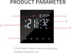 A digital thermostat display with various icons and temperature readings. Produktbild-Vorschau