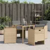 Gartenstühle mit Kissen 4 Stk. Beigemischung Poly Rattan Produktbild-Vorschau 3