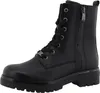 A black leather lace-up boot with a side zipper. Anteprima dell’immagine prodotto