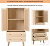 Sweiko hoge kast, dressoir met rieten deuren en 2 lades, Productafbeelding-voorbeeld 4