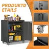 Schwerlast Metallschrank 75x42x88cm mit Rollen und Schloss Produktbild-Vorschau 9