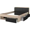 COMBO Lit adulte 160 x 200 cm - Chêne et noir - 3 tiroirs Voir les images du produit 12
