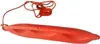 An orange rescue buoy with a rope attached, isolated on a white background. Produktbild-Vorschau
