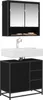 vidaXL Armadietto da bagno con porta in rovere nero 65 x 33 Anteprima dell’immagine prodotto 3