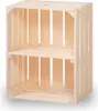 A wooden crate with a shelf in the middle, shown against a white background. Náhľad obrázku produktu