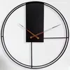 HSXL – Große minimalistische Wanduhr aus schwarzem Metall – Produktbild-Vorschau 1