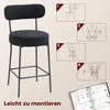 HOMCOM Barhocker 2er Set Barstühle mit Fußstütze, Lehne, 68 Produktbild-Vorschau 7