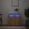 vidaXL Sideboard mit LED-Leuchten Sonoma-Eiche 80x35x75 cm Produktbild-Vorschau 1