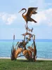 Casa Padrino Luxus Stahl Garten Skulptur Reiher auf Ast Produktbild-Vorschau 2