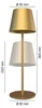 Ledvion 2x Wiederaufladbare LED Tischleuchte Messinggold Produktbild-Vorschau 9