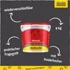 A bucket of horse feed with marketing text and graphics. Produktbild-Vorschau