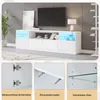 Merax Hochglanz TV-Schrank mit LED, TV Lowboard mit 4 Türen Produktbild-Vorschau 15