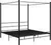 vidaXL Postel se stříškou Black Metal 180x200 cm Náhled obrázku produktu 1