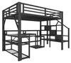 ELANDEPOT Łóżko na antresoli 140 × 200 cm czarny Podgląd zdjęcia produktu 9