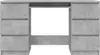 A front view of a gray concrete-effect desk with drawers on either side and an open space in the middle. Anteprima dell’immagine prodotto