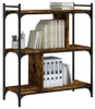 vidaXL Regál na knihy 3 police Smoked Oak 76x32x88 cm Náhled obrázku produktu 6