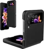 A black silicone case for a Samsung Galaxy Z Flip 4 phone, shown in an open, folded position. Náhled obrázku produktu