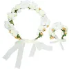 Blumenkranz und Armreif Hochzeit - grün/weiß Produktbild-Vorschau 1