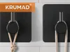 KRUMAD 4x Selbstklebende Haken Schwarz, Wandhaken ohne Produktbild-Vorschau 2