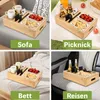 Bambus Couchbar, abnehmbarer Deckel, Snackbox, Sofatablett, Produktbild-Vorschau 5
