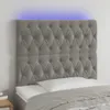 LED Kopfteil Hellgrau 90x7x118/128 cm Samt , Kopfteile Produktbild-Vorschau 1