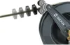 Close-up of a hose reel mechanism with a hose extending from it. Produktbild-Vorschau