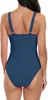 ASKSA Damen Badeanzug Push Up V Ausschnitt y Einteilige Produktbild-Vorschau 3