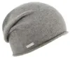 Seeberger Strickmütze-Beanie aus 100% Kaschmir mit Rollrand in grau