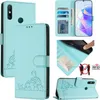 Leder Hülle für Huawei Y7A/ P Smart 2021 Süße Katze Flip Produktbild-Vorschau 1
