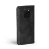 A black flip-style phone case for a Huawei Mate 20 is shown from the side and back. Produktbild-Vorschau