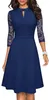 Cocktailkleid, elegante 3/4-Ärmel – Blumenmuster – Produktbild-Vorschau 1