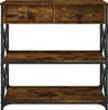 vidaXL Konzolový stolek Smoked Oak 75x28x75 cm Dřevěné Náhled obrázku produktu 6