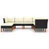 8-tlg. Garten-Lounge-Set mit Kissen Poly Rattan Schwarz , Produktbild-Vorschau 3