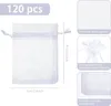 120 x Organza S?ckchen Wei? Organzabeutel Schmucks?ckchen Produktbild-Vorschau 2