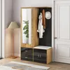 Sweiko Ensemble d'armoires élégant en noir et couleur bois Voir les images du produit 6