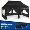 tillvex Pavillon 3x6m - mit 6 Seitenwänden Schwarz Productafbeelding-voorbeeld 7