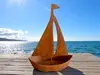 Rostiges Segelboot Gartendekoration, 65 cm Höhe, Metallboot Produktbild-Vorschau 2