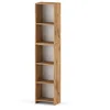 A tall, narrow, five-shelf bookcase with a wood grain finish. Produktbild-Vorschau