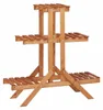 Relaxdays Blumentreppe 3 Ebenen, Aus Holz, Blumenständer Produktbild-Vorschau 8