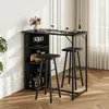 Ensemble de table de bar avec 2 tabourets rembourrés et 3 Voir les images du produit 2