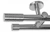 Edelstahl Look Gardinenstange Ø 20mm Deckenträger 2-läufig Produktbild-Vorschau 1