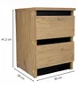 Nočný stolík - 28x30 cm - čierny dub - 2 zásuvky - matný - Náhľad obrázku produktu 5
