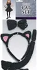 Katzen Kostüm Zubehör-Set schwarz Haarreif Schwanz & Fliege für Kinder Fasching Karneval Mottoparty Tier Tierkostüm Kinderfasching Kindergeburtstag Produktbild-Vorschau