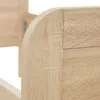Close-up of a wooden bed frame with a rounded corner. Náhled obrázku produktu
