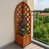 Pflanzkasten mit Rankgitter aus Holz braun Blumenkasten für Produktbild-Vorschau 1